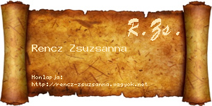 Rencz Zsuzsanna névjegykártya